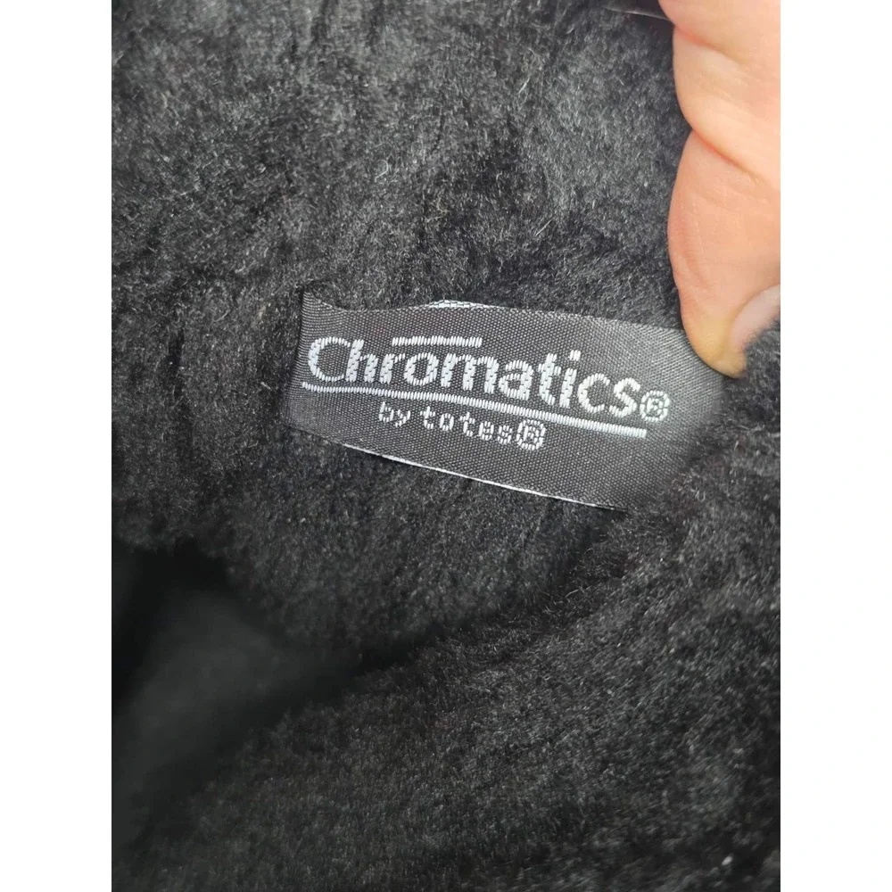 Chromatic By Totes Women's Boots Size‎ 10 M Black Faux Fur Snowflake Zip Shoes